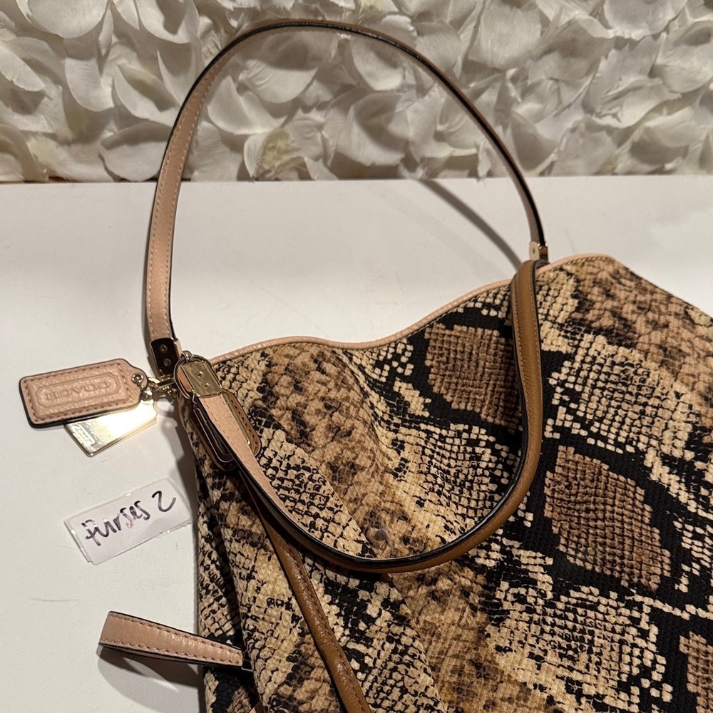 Coach Brown and Black Snakeskin Shoulder Bag - Picture 7 of 7